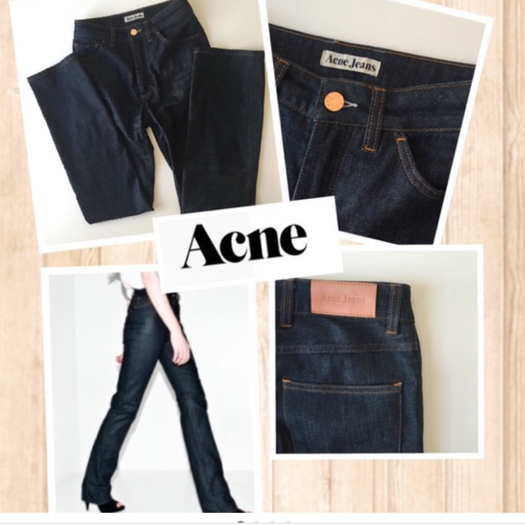 Acne Studio Tube Dc Dark Blue Indigo Jeans Straight Leg Size 25/32